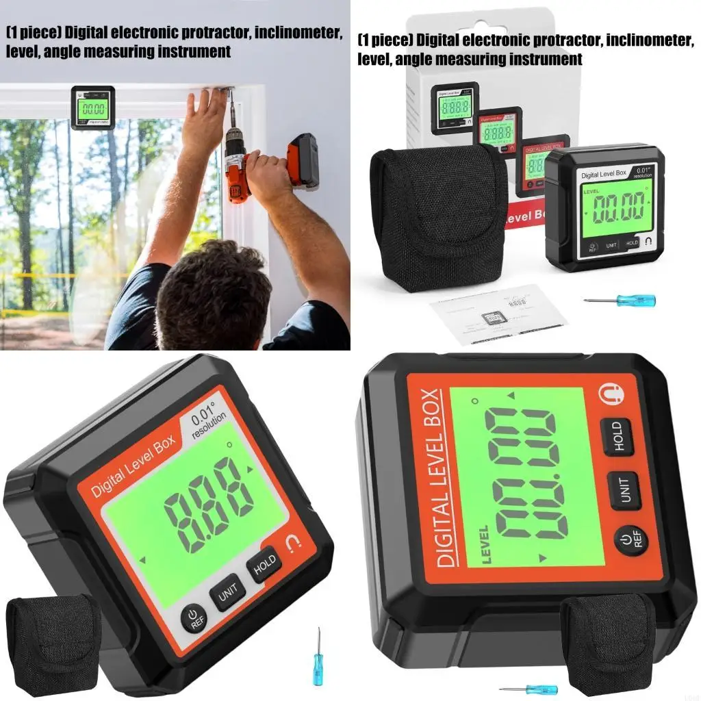 

Цифровой угловой искатель, инклинометр, указатели уровня, высокая точность измерения на 360°, магнитная основа, конструкция из