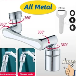 Copper Metal 1080° Rotatable Faucet Aerator Extender Universal Faucet Bubbler Anti Splash Filter Saving Water Nozzle for Kitchen