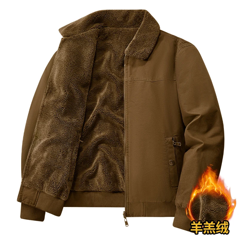 

Fur Collar Cotton Padded Thick Thermal Overcoat Pilot Jacket Double-sided Wear Parkas Men's Winter Warm Flight Bomber Parkas