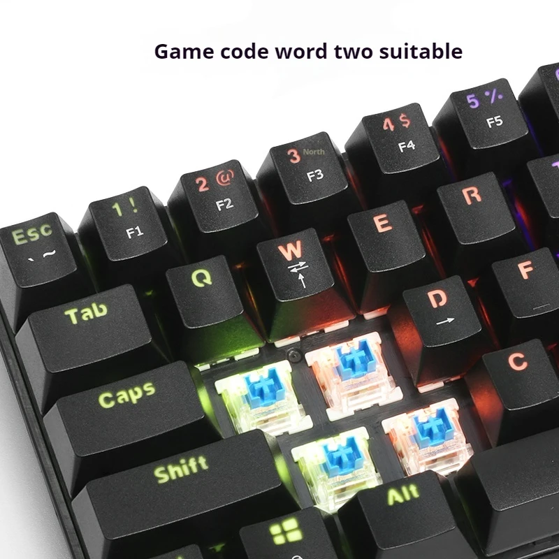 Delux Km36 Mechanical Keyboard Wired Connection  Esports Games 61 Key Rgb Lighting Effect Computer Peripherals Ergonomics