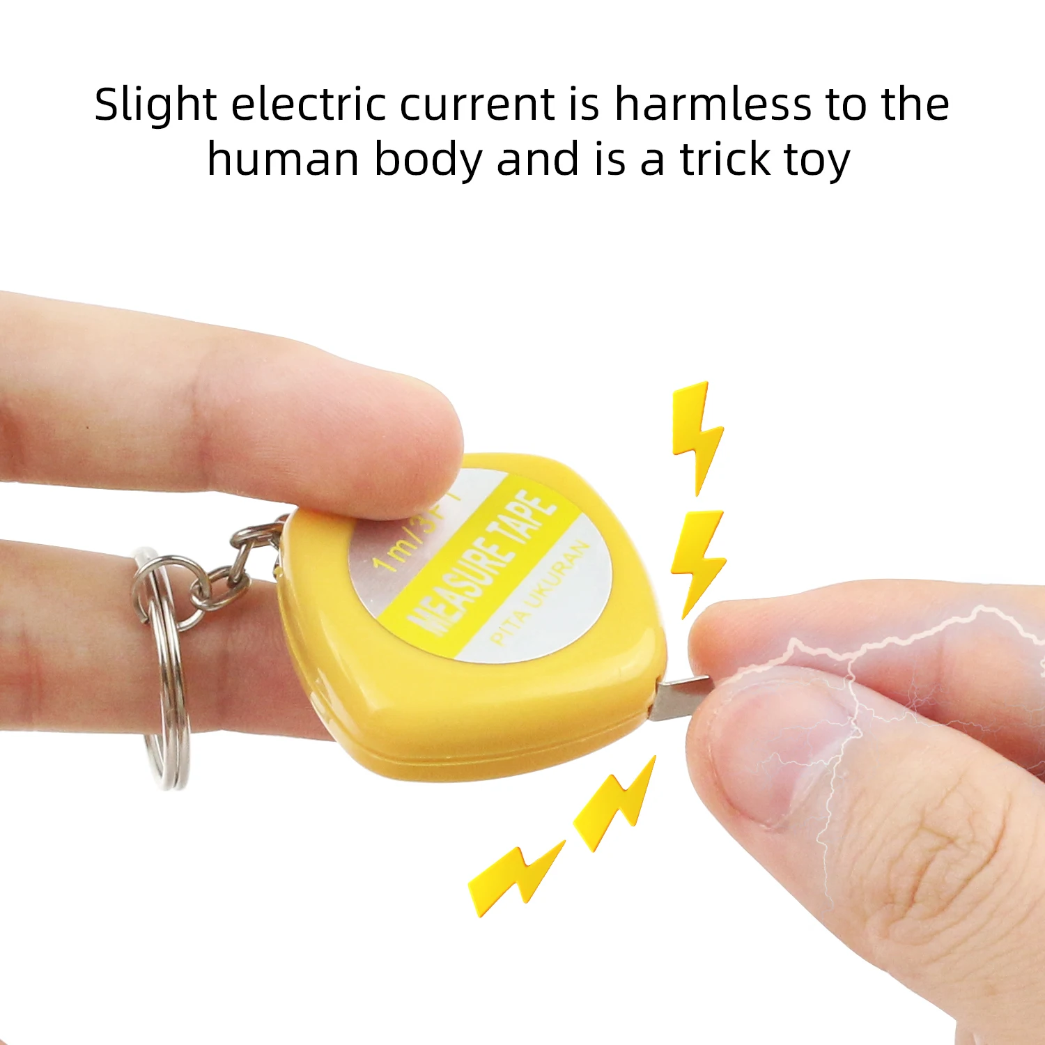 New and unique electric tape measure, April Fool\'s Day prank, toy prank, pulling with electric current