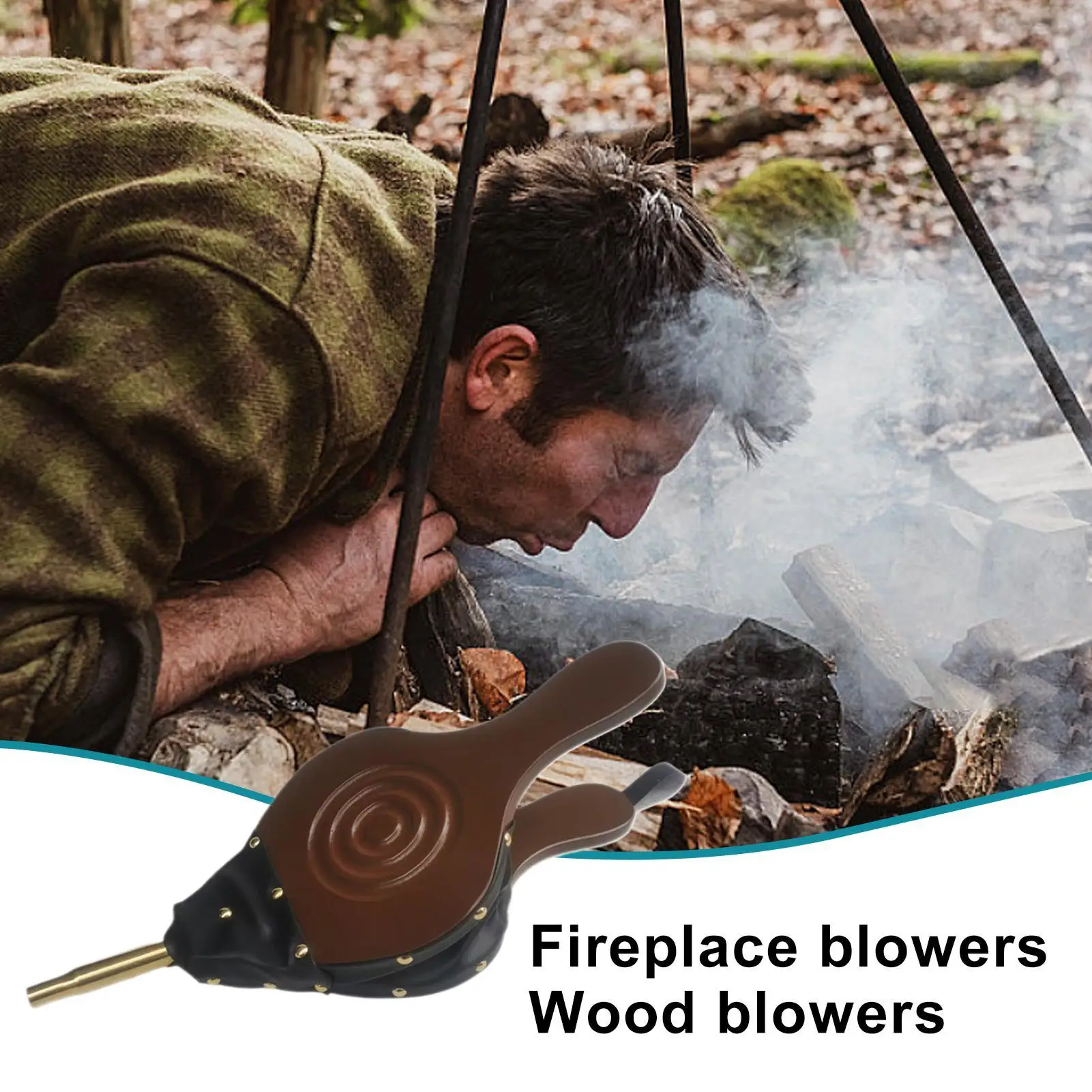 

Fire Blower For Camping Portable Grilling Air Fan BBQ Blower For Outdoor Household Wood Stove Grilling Camping Picnic Barbeque