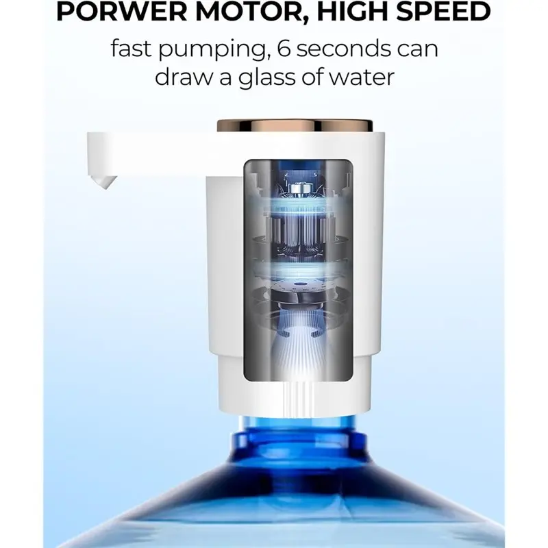Pompe à bouteille d'eau AC39, pompe distributrice d'eau électrique Portable pour bouteilles de 5 gallons, chargement USB, pour la maison, la cuisine, la salle de Camping