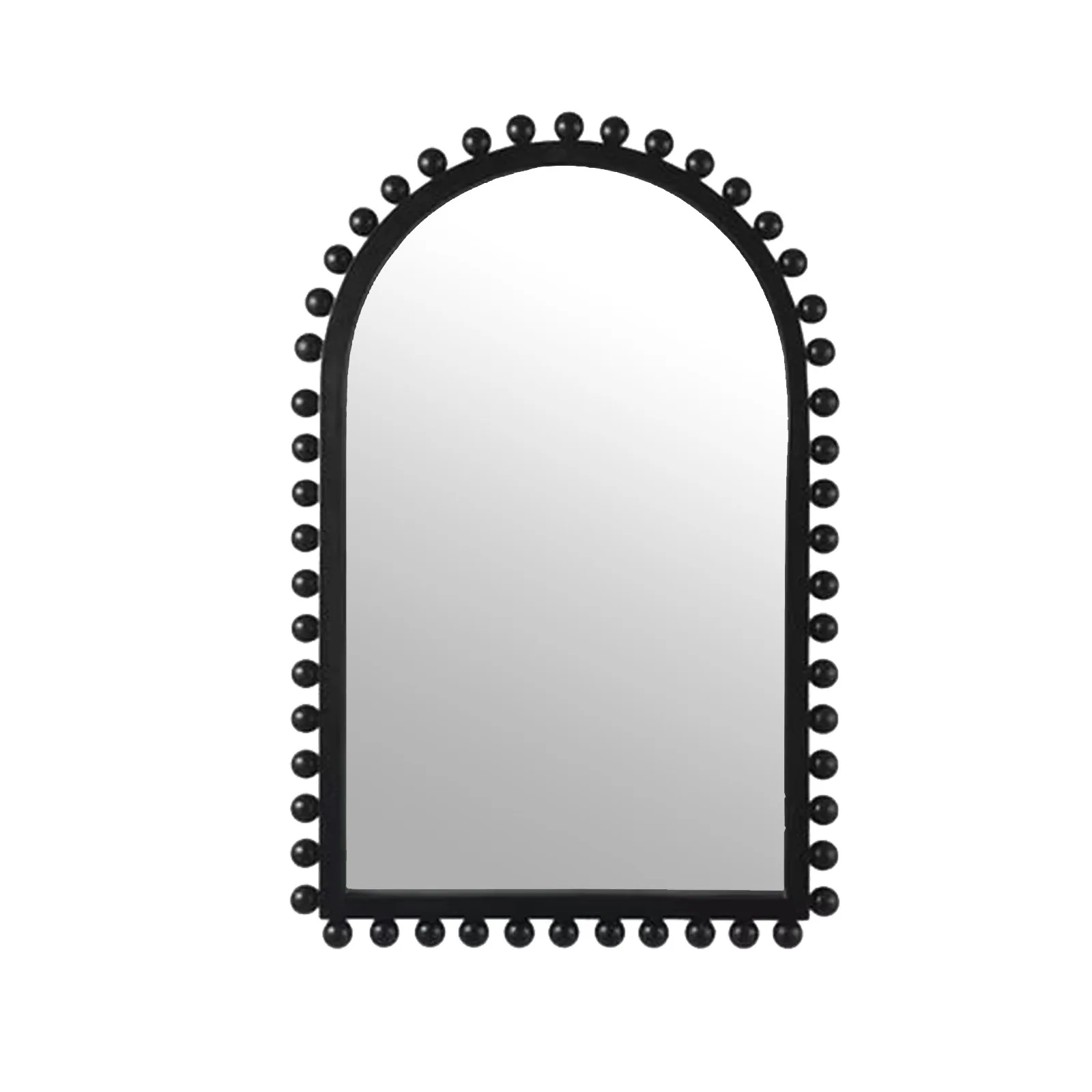 Moderner, schlichter, schwarzer MDF-Holzrahmen-Perlen-Hängespiegel, Heimdekorationsspiegel