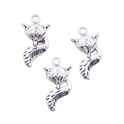 12pcs Charms Animal Fox 23x13mm Antique Silver Color Pendants Making DIY Handmade Tibetan Finding Jewelry