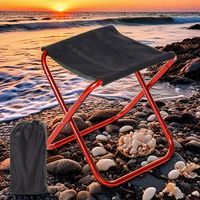 Portable Lightweight Folding Chair Golden Aluminum Alloy Stool Seat for Outdoor Camping Fishing Picnic Beach Travel Lawn Garden