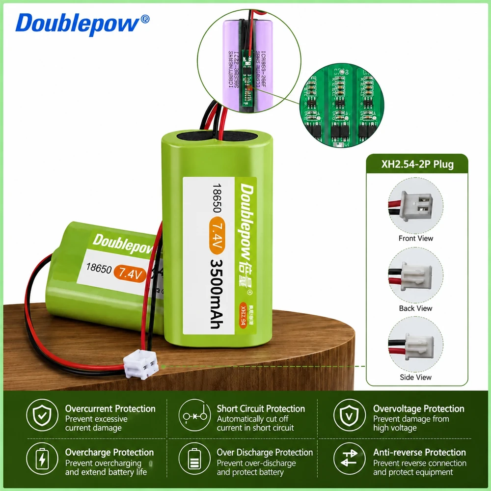 Akumulator litowy 18650 7.4V 2200mAh 3000mAh 3500mAh, odpowiedni do zasilania elektrycznych urządzeń, z wtyczką XH2.54. — zdjęcie produktu 5