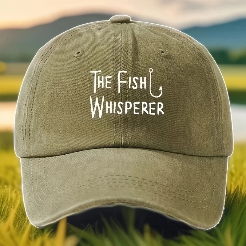 Casquette de baseball imprimée Fish Whisperer, chapeau à bec de canard réglable adapté à une utilisation en extérieur, unisexe