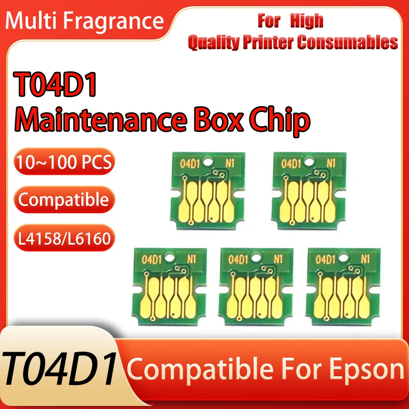 

10/20/30/40/50/60/70/80/90/100 шт. T04D1 чип коробки для обслуживания для принтера EPSON EcoTank ET-2700 ET-2750 ET-2756 ET-3760 ET-2760