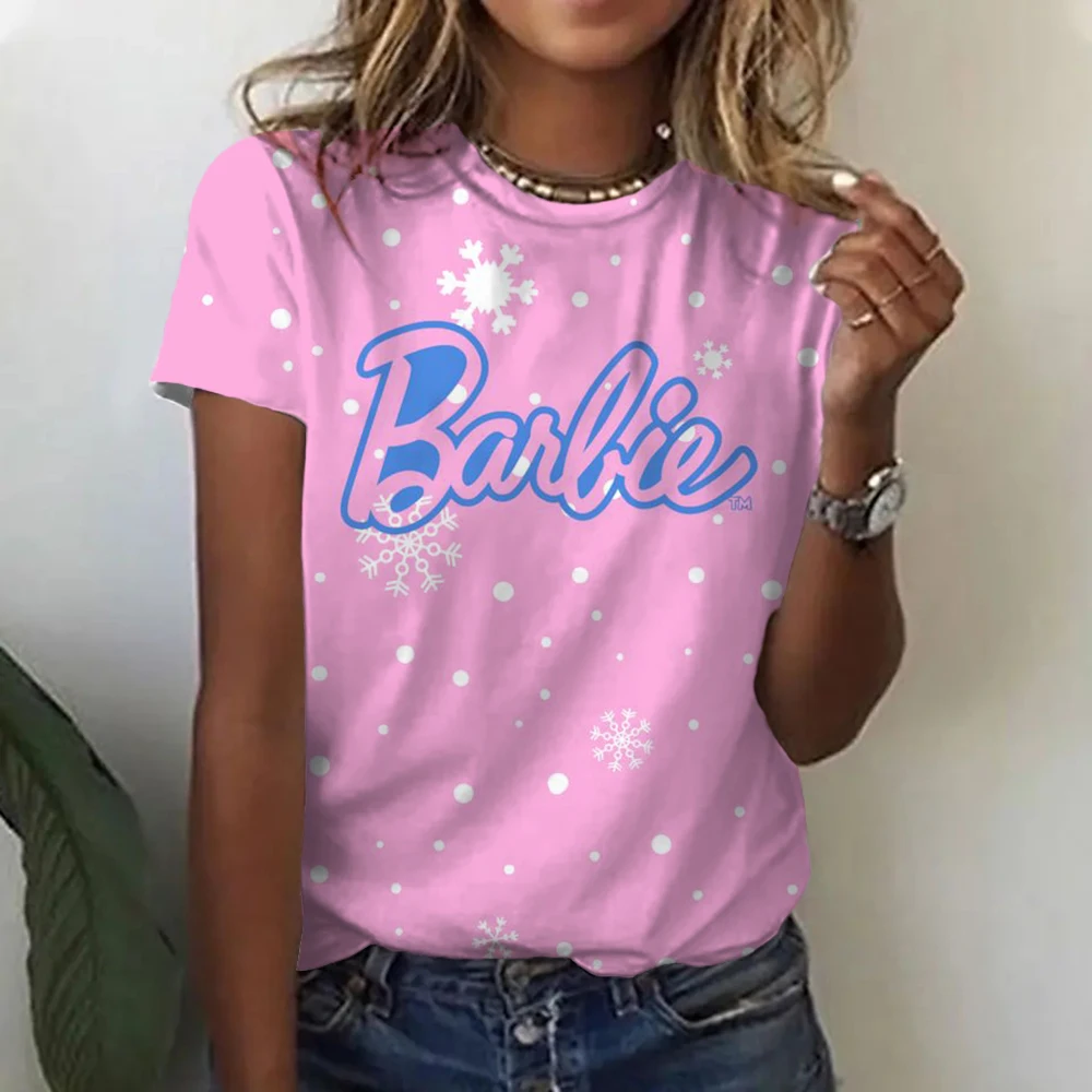 Summer Barbie Princess 3D Printed T-shirt Women's Casual Fashion Street Clothing Short Sleeved O-neck T-shirt Harajuku T-shirt