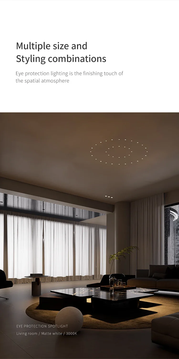 DALI2 DT8 Dimming LED Recessed Downlight Modern Spotlight Indoor Anti-glare CRI97 Aluminum Ceiling Light for Living Room Bedroom