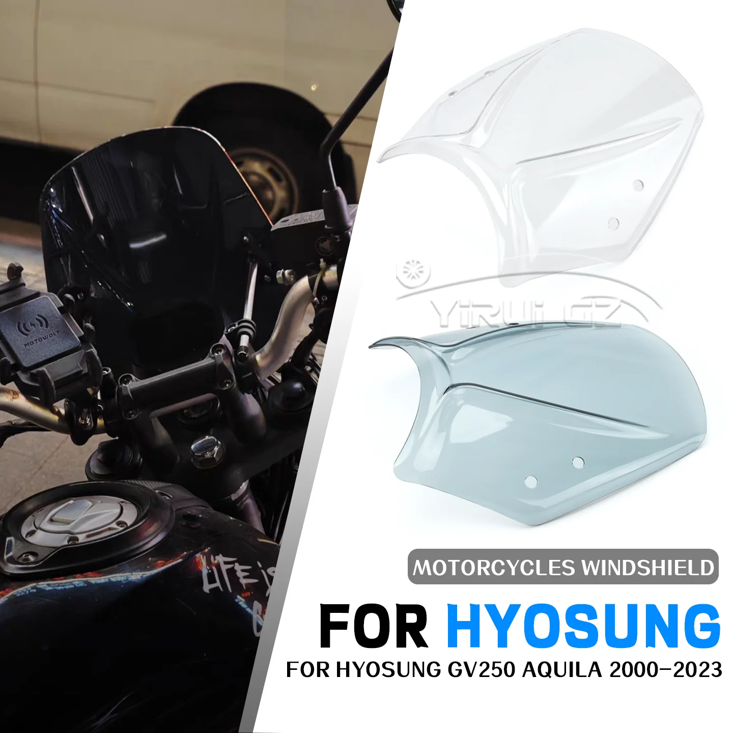 

For HYOSUNG GV250 AQUILA 2000-2023 Motorcycles Custom Compact Sport Wind Deflector Retro Windshield ST 700I 2011-2023 AQUILA GV