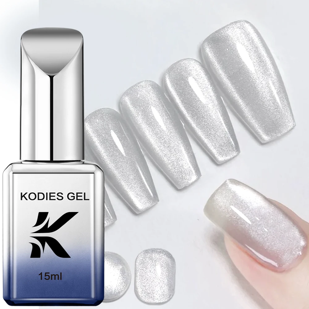 KODIES GEL Moonlight Cat Eye Gel Nail Polish 15ML Semi Permanent UV Strong Magnetic Gel Varnish Porcelain White Manicure Nails