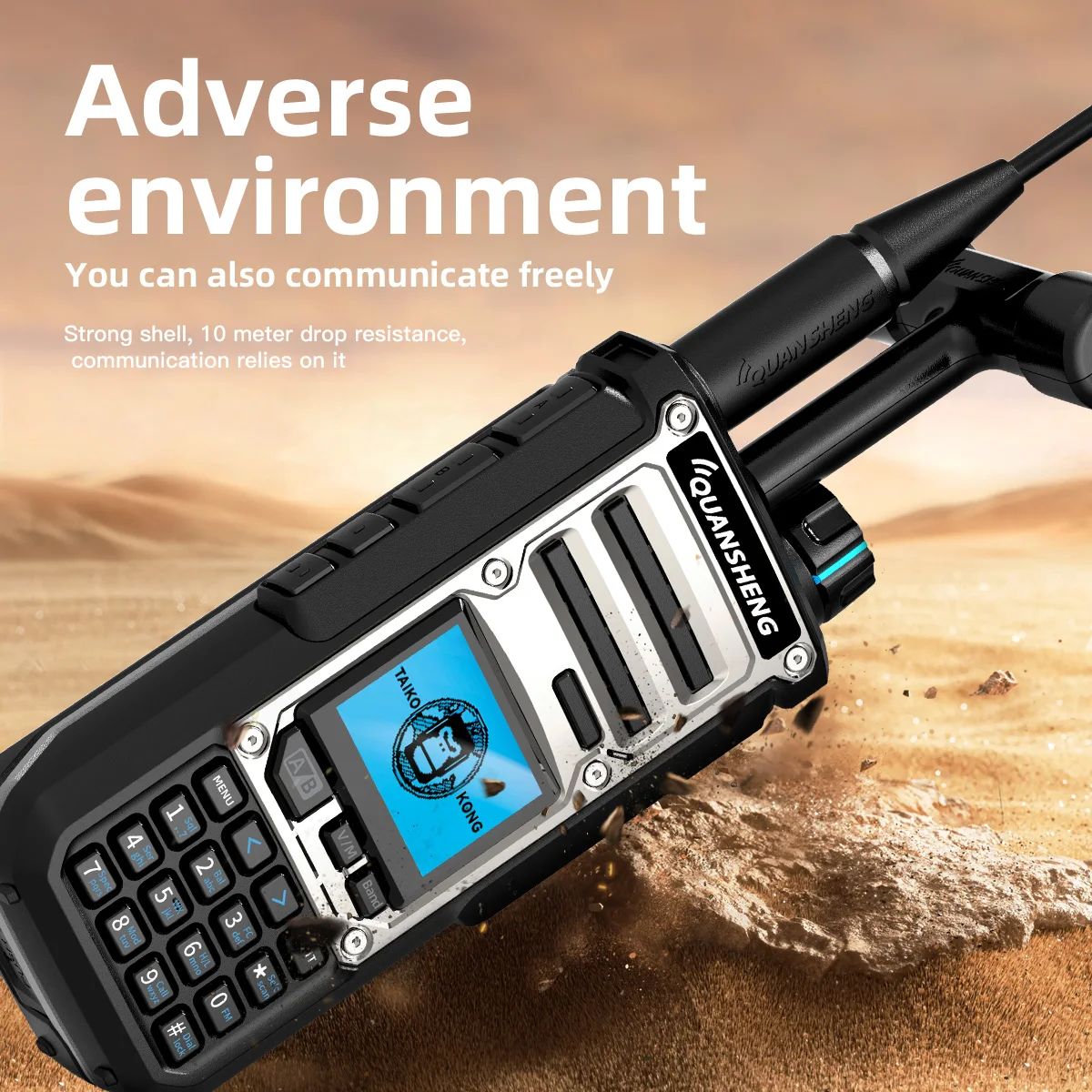 ​ Quansheng TK-11(8) 10W VHF/UHF راديو ثنائي النطاق 999CH CTCSS/DCS IP55 2500mAh Type-C NOAA إنذار الطقس CE