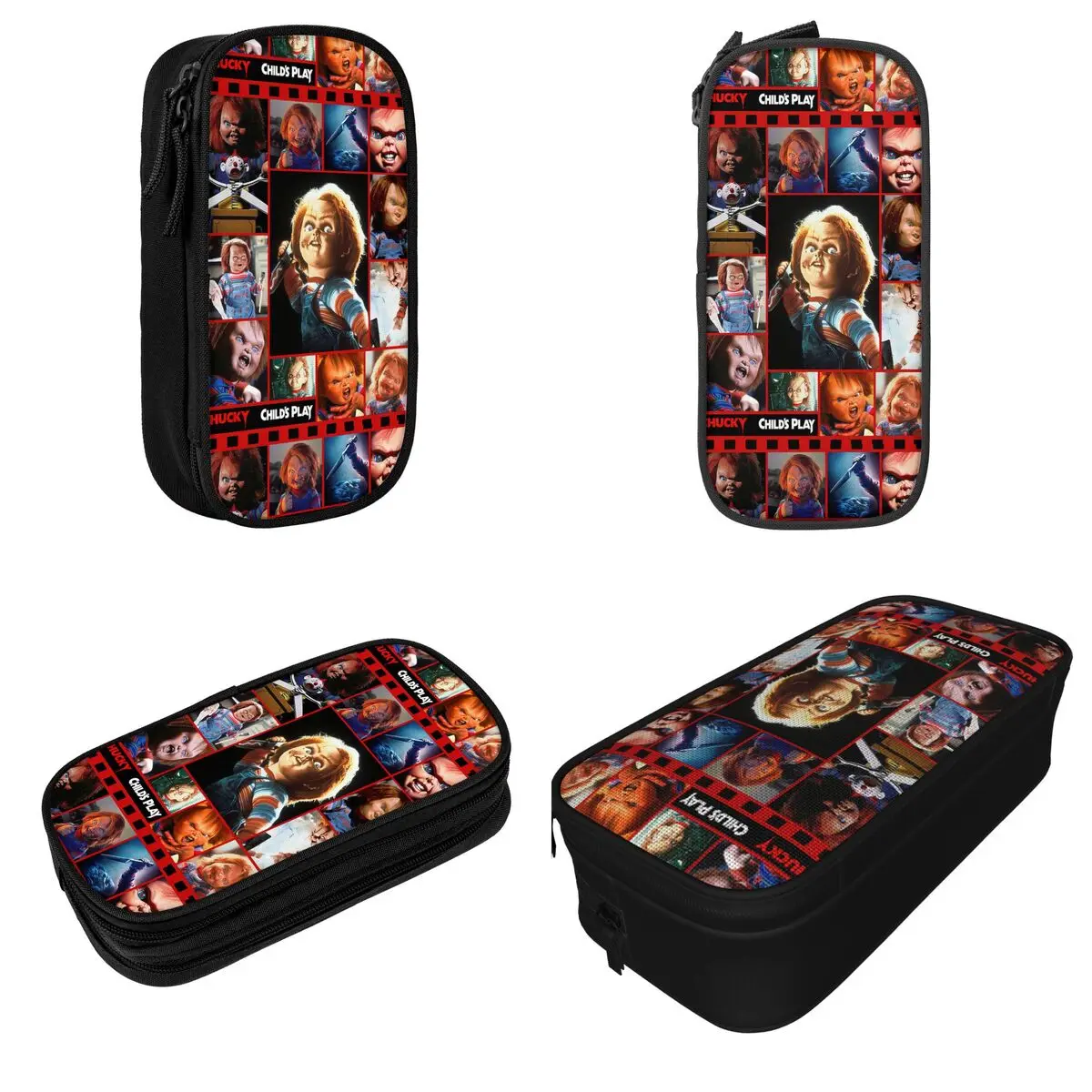 Imagem -02 - Chucky Horror Filme Lápis Cases para Estudantes Lápis Halloween Box Pen Holder Lovely Student Bolsa Papelaria Escola Crianças Brincar