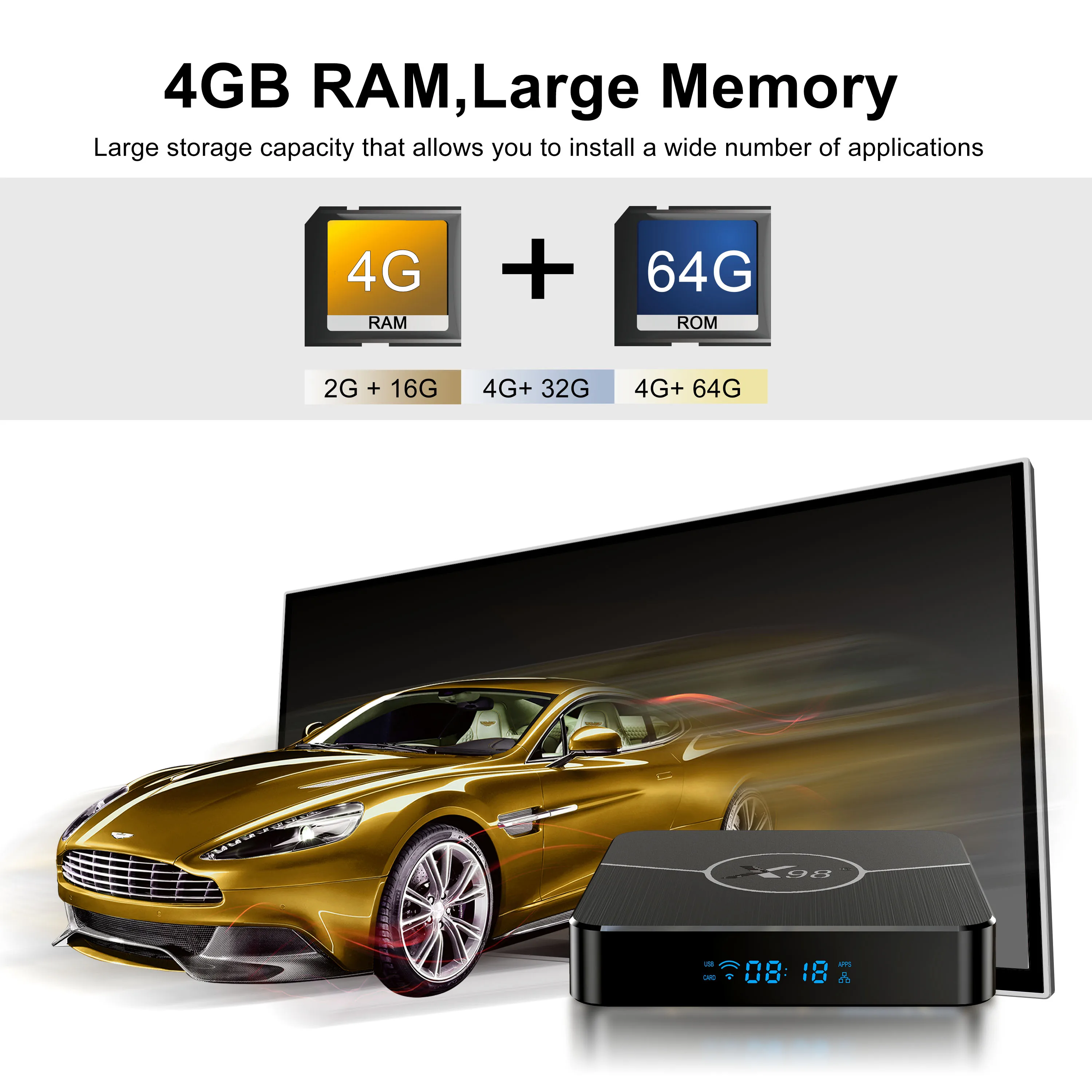 X98Plus TV Box 2.4G/5G Wifi BuleTooth 5.0 AV1 4K Google Media Playe IPTV Set Top Box Android11.0 Amlogic S905W2 Smart TV Box