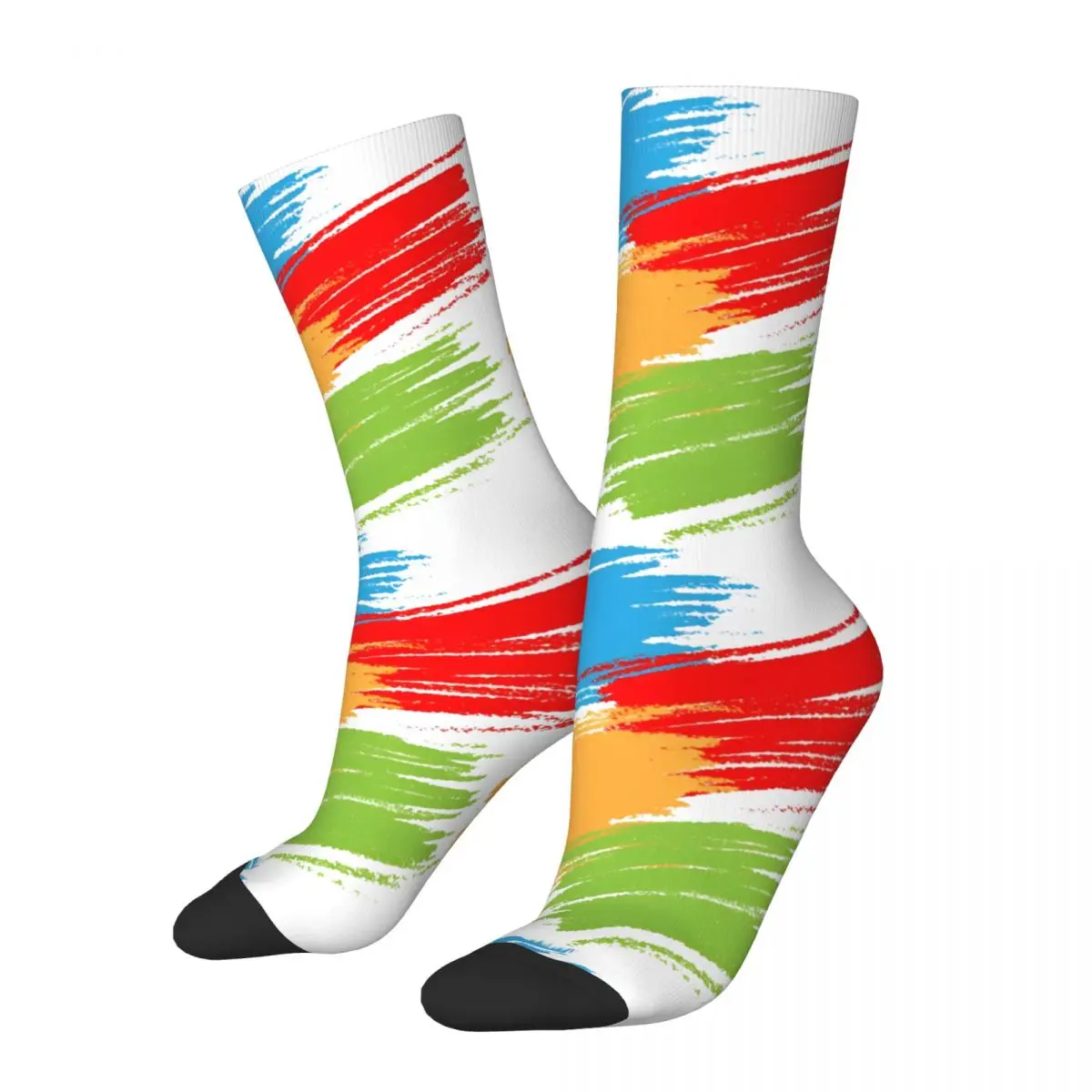 Sunset Brushstrokes Socks Colour Art Retro Stockings Men Soft Breathable Cycling Socks Winter Design Anti Bacterial Socks