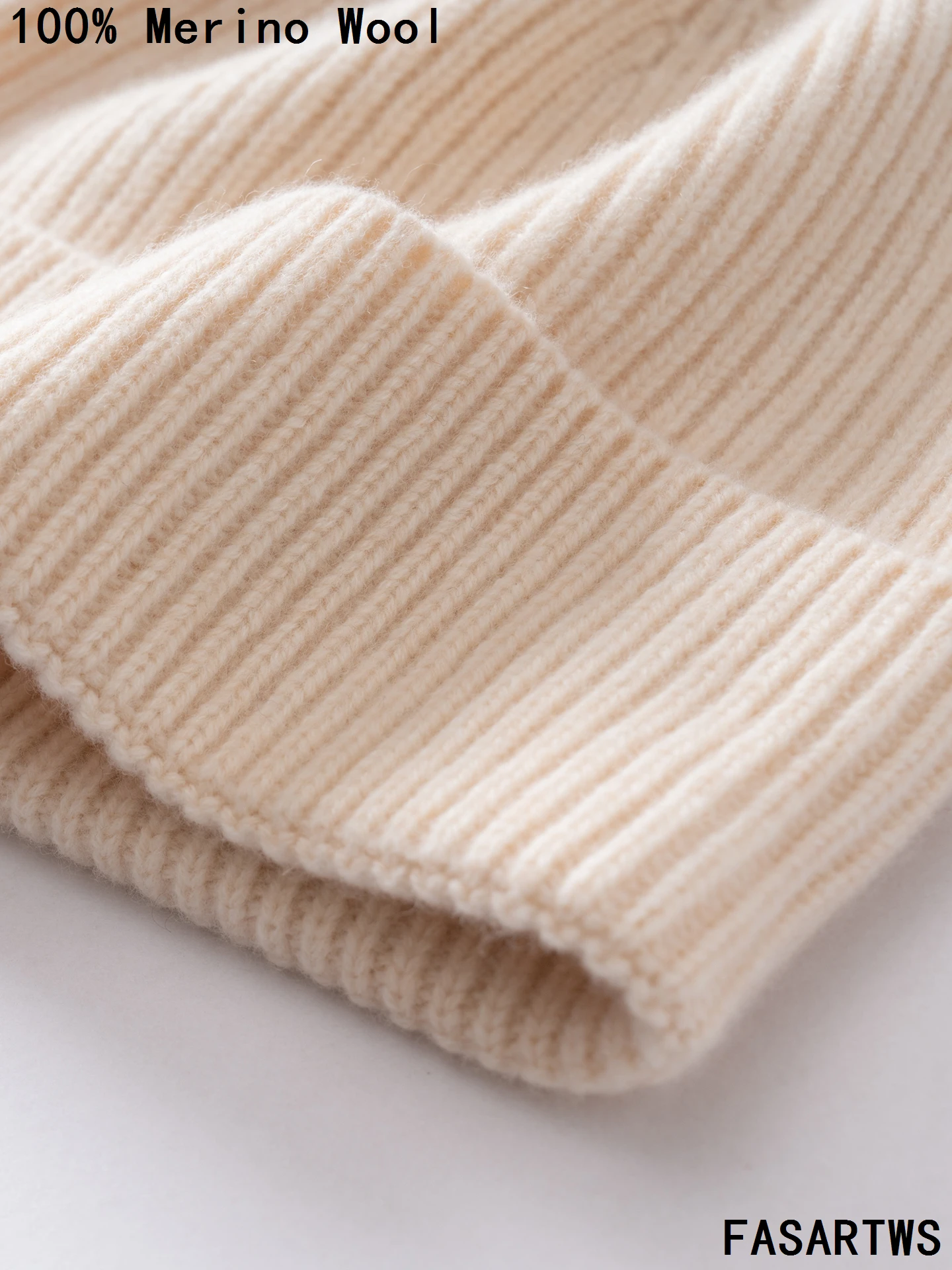 FASARTWS Topi Wol Merino 100% Berkualitas, Topi Musim Dingin Baru untuk Pria, Topi Tebal Hangat, Topi Rajut Tahan Angin untuk Luar Ruangan, Topi Beanie Fashion