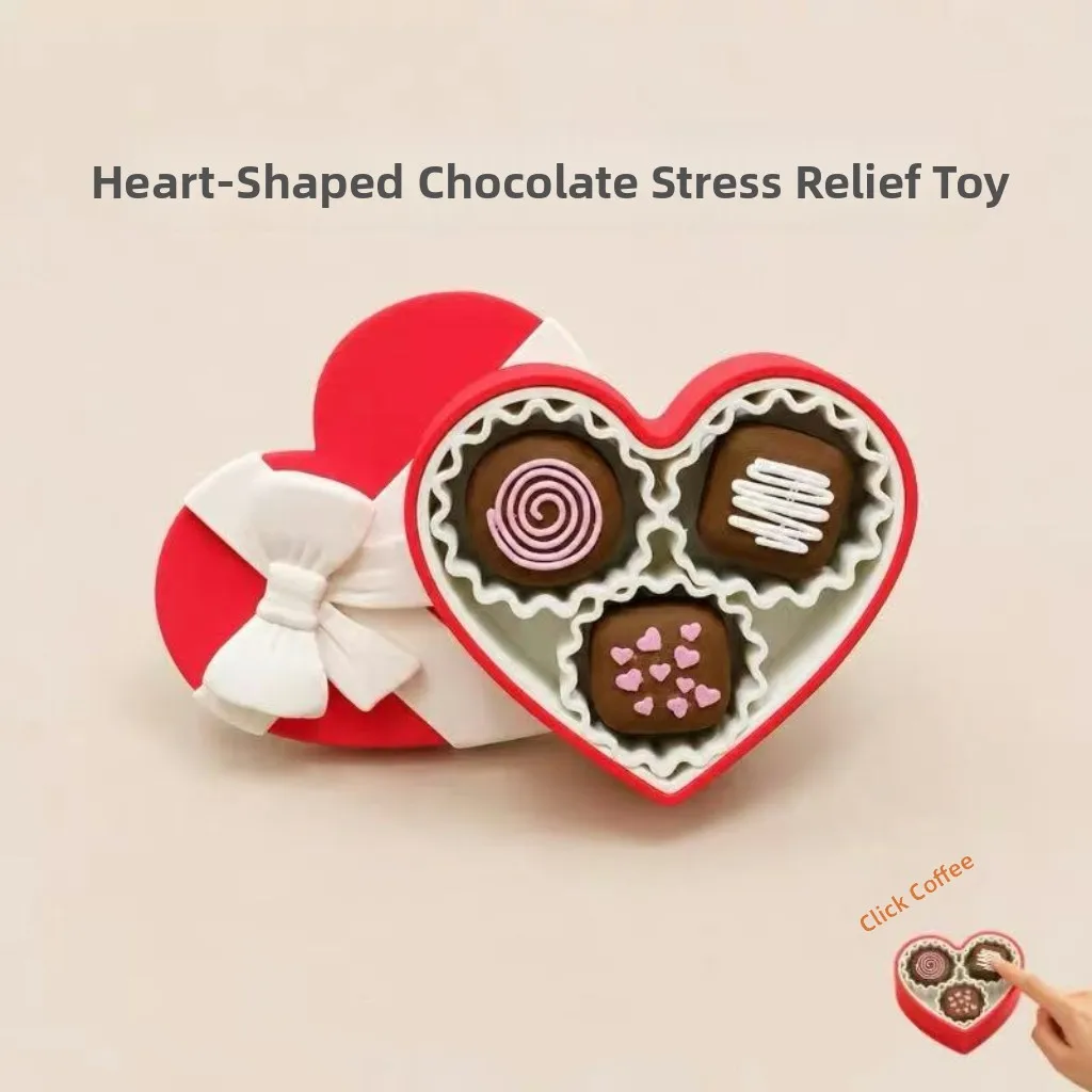 High Quality Cute Heart Shaped  Stress Relief Toy 3D Printed Valentine's Day Gift Popular Online Toy for Ages 6+