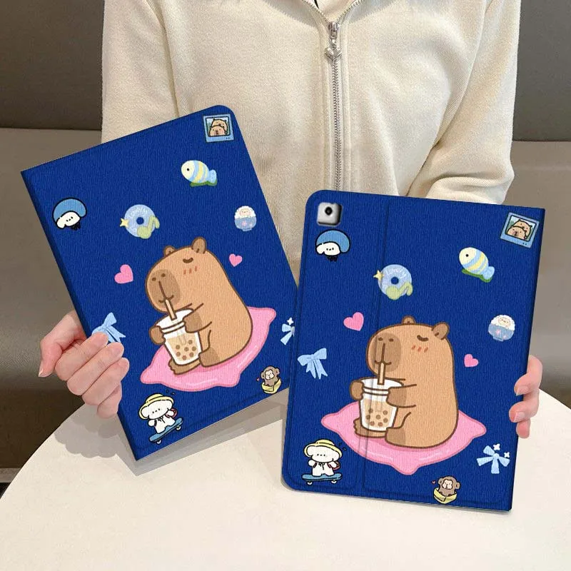 

Capibala Anime Cute For iPad Pro Air Mini 1 2 3 4 5 6 7 7th 8th 9th 10th 11th 10.2 9.7 10.5 10.9 11 Tablet Case Cover