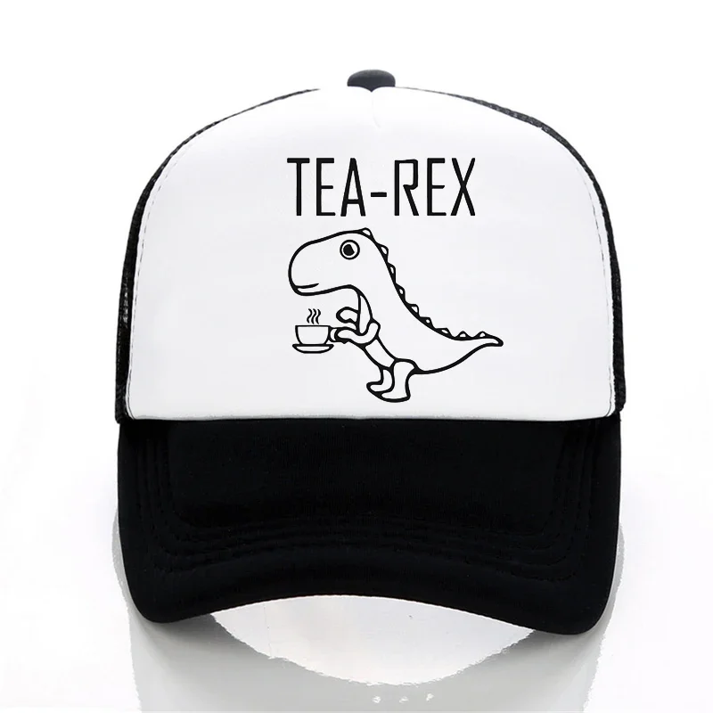 

Tea rex baseball cap funny joke pun jurassic dinosaur drink coffee hat summer cool Mesh breathable hip-hop Men Women hat