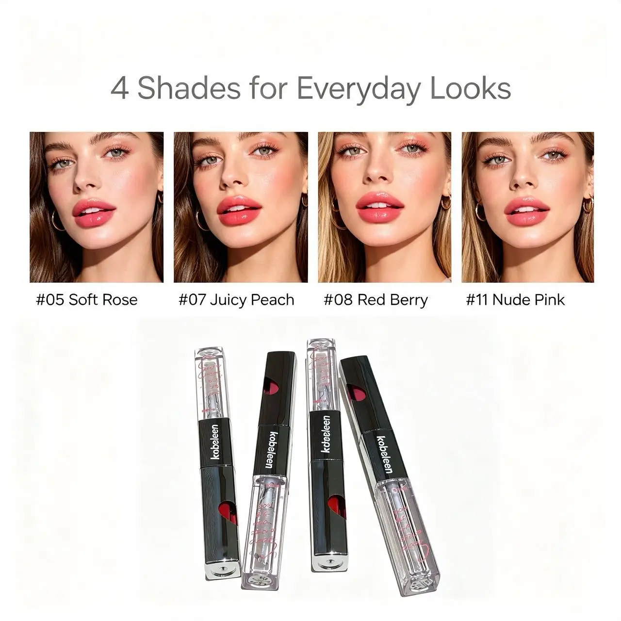 Kabirang Dual-Effect Lip Glaze Matte and Mirror Finish Hydrating Lip Gloss Long-Lasting Non-Stick Cup Cross-Border Bestselling Makeup