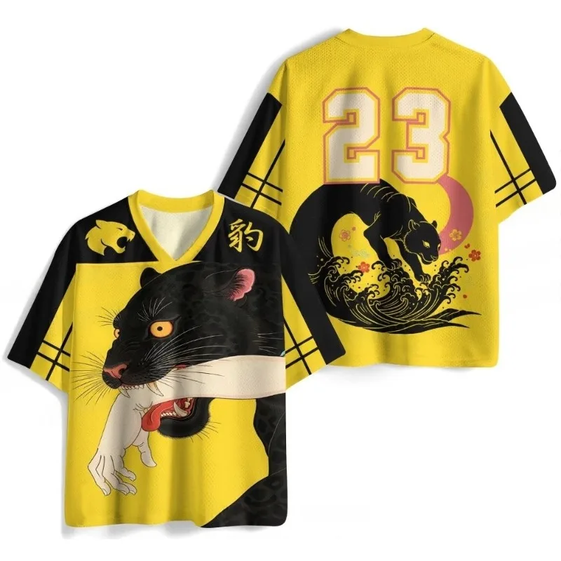 2026 New Jersey Sport-Kurzarm-T-Shirt, V-Ausschnitt Kurzarm-T-Shirt, Y2K Sportmode 3D-gedrucktes schnelltrocknendes Trikot