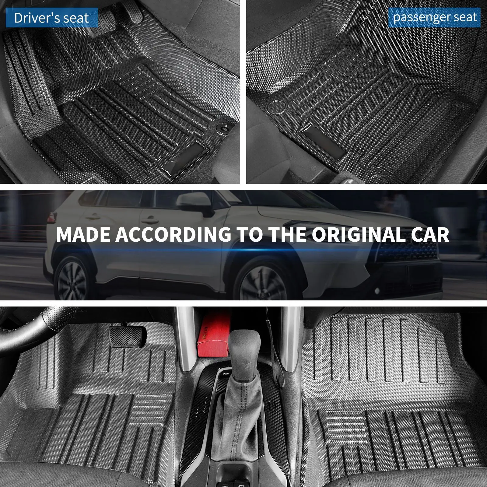 LHD For Hyundai Santa Fe 2024-2025 7 Seats TPE Floor Mats & Rear Trunk Mat Anti-Slip Dirt-Resistant Cargo Liner Set Accessories detail image 9