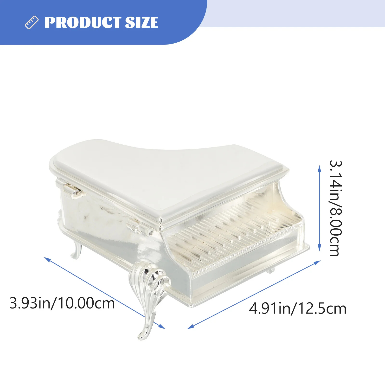 صندوق ساعة رائع على شكل بيانو، حقيبة تخزين مجوهرات متعددة الأغراض، وسادة ناعمة داخل السطح المقاوم للخدش