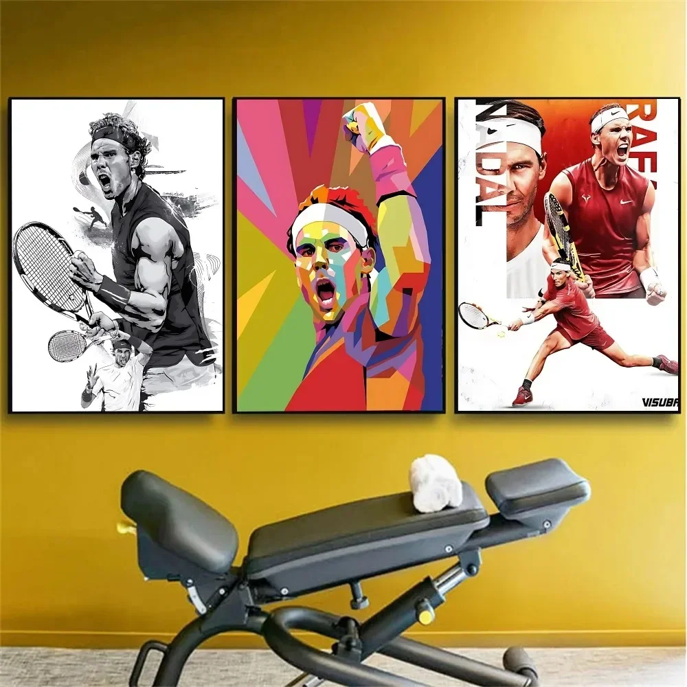 Póster de superestrella de tenis Rafael Nadal, sin marco, Kraft, Club, Bar, papel, póster Vintage, arte de pared, pintura, pegatinas de estudio para dormitorio
