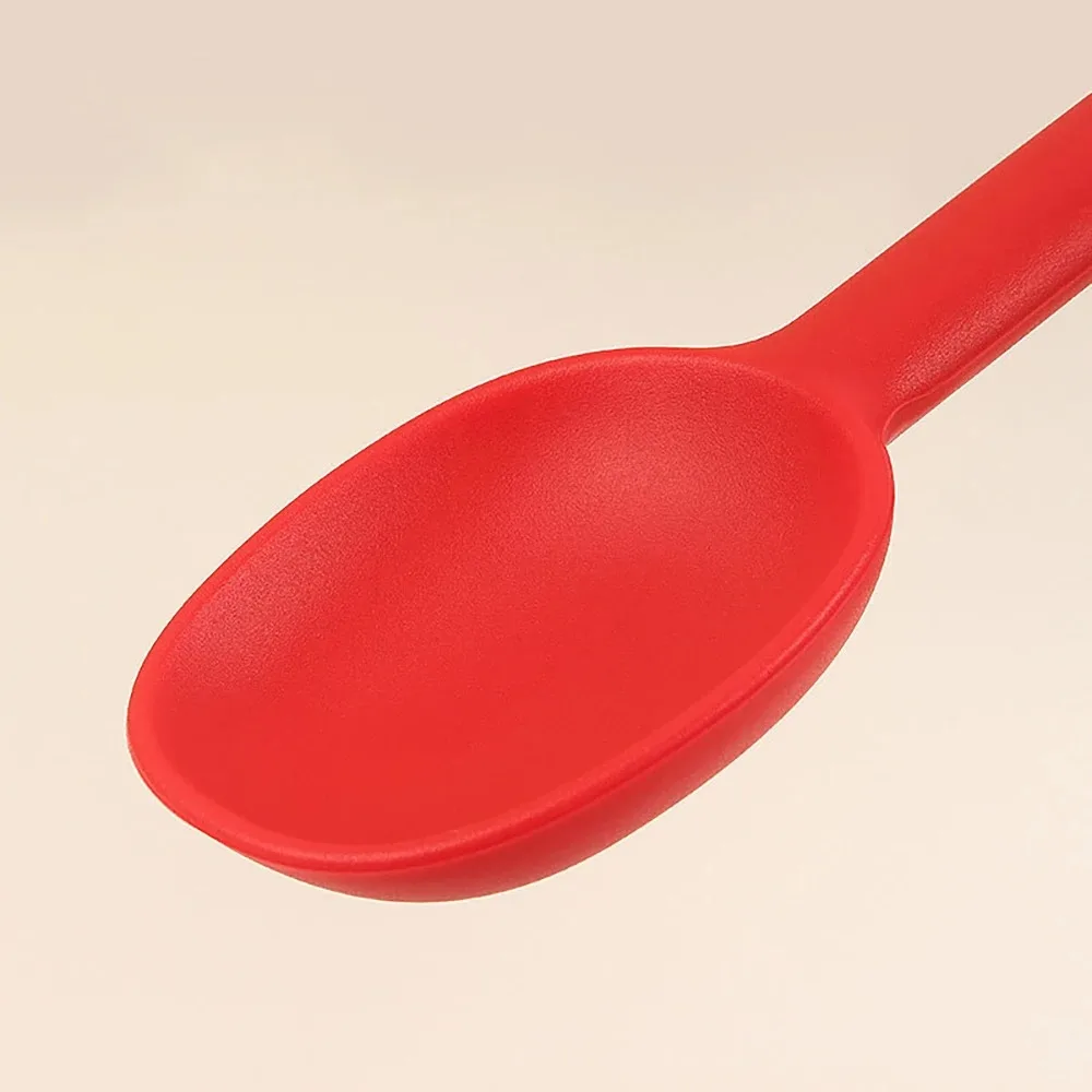 Long Handle Silicone Stirring Spoon High Temperature Resistant Large Size Soup Spoon Anti-scald Seasoning Spoon Cereal