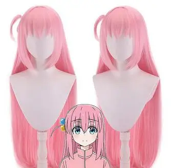 

Anime Bocchi The Rock Cosplay Gotou Hitori Cosplay Wig 70cm Long Pink Straight Hair Heat Resistant Women Party Wigs