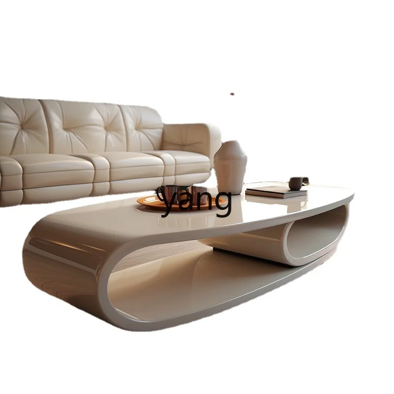 

Yjq Home Living Room Coffee Table Hollow Shaped Light Luxury Small Apartment Minimalist Cream Style Modern Fashion