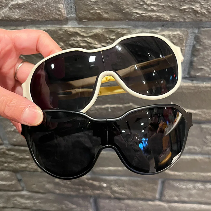 

Trend Oversized Pilot Sunglasses Children Luxury Designer Big Frame Cycling Glasses Girls Boys Punk One Piece Len Black Yellow