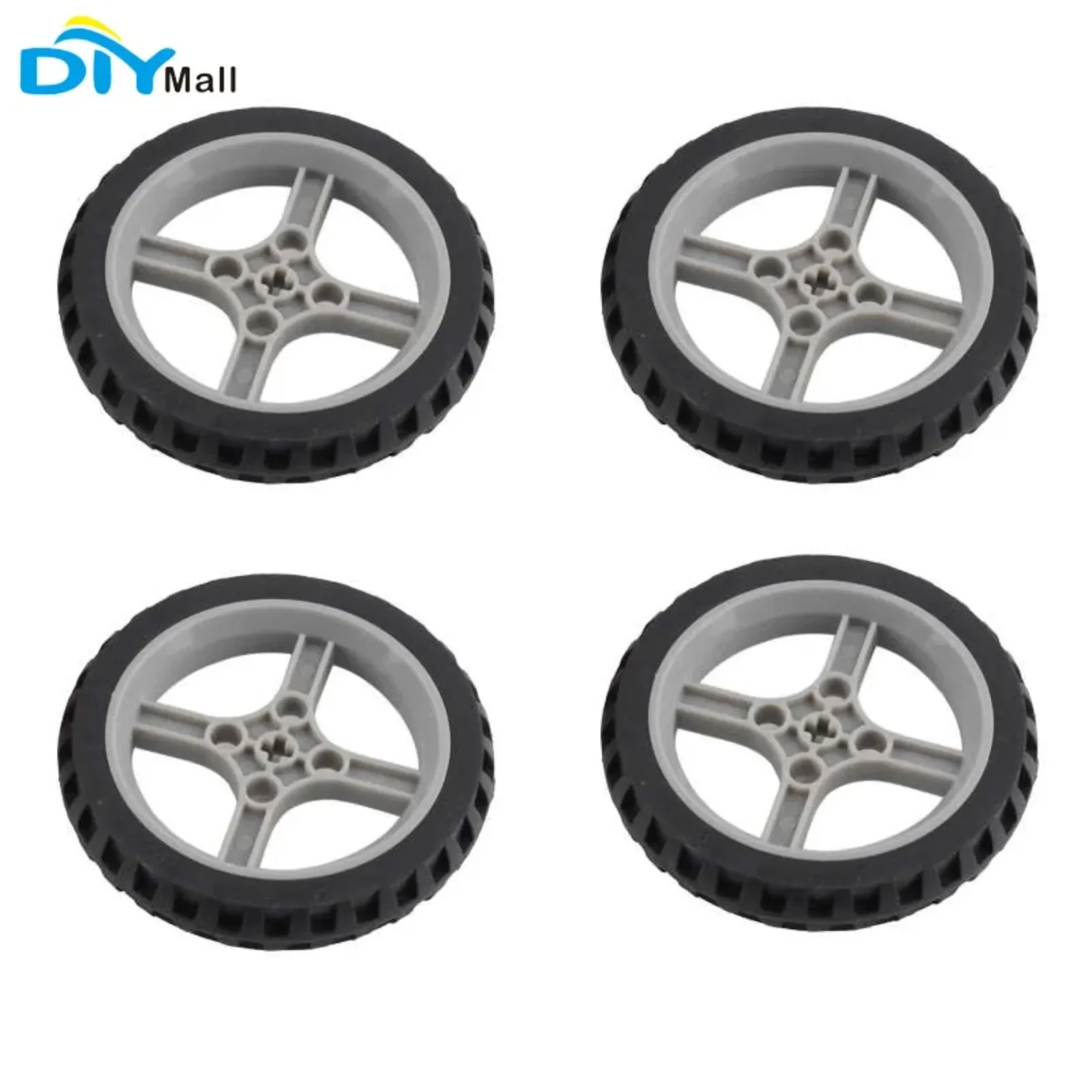 4Pcs DIYmall Geekservo Cross Axle Wheels Tire Compatible With Legoeds Building Blocks Brick Microbit Geekservo