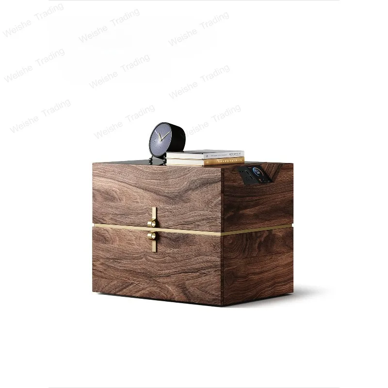 Italian light luxury bedside table natural luxury stone villa home bedroom bedside table personality creative fashion