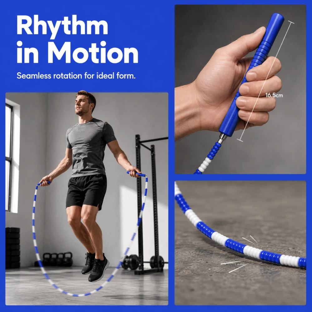 Portable Adjustable Length Adjustable Jump Rope Lightweight PVC Skipping Rope Compact Design Beaded Jump Rope For Exercis