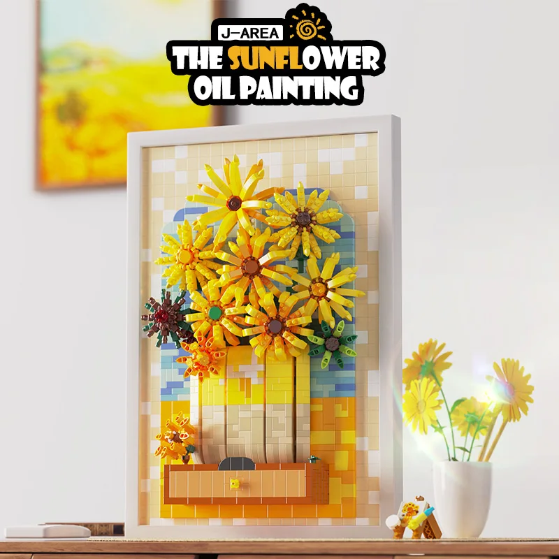 

Sunflower Micro-Particle Puzzle Building Blocks Photo Frame Toy Ornaments Small Particle Puzzle Plastic Building Blocks