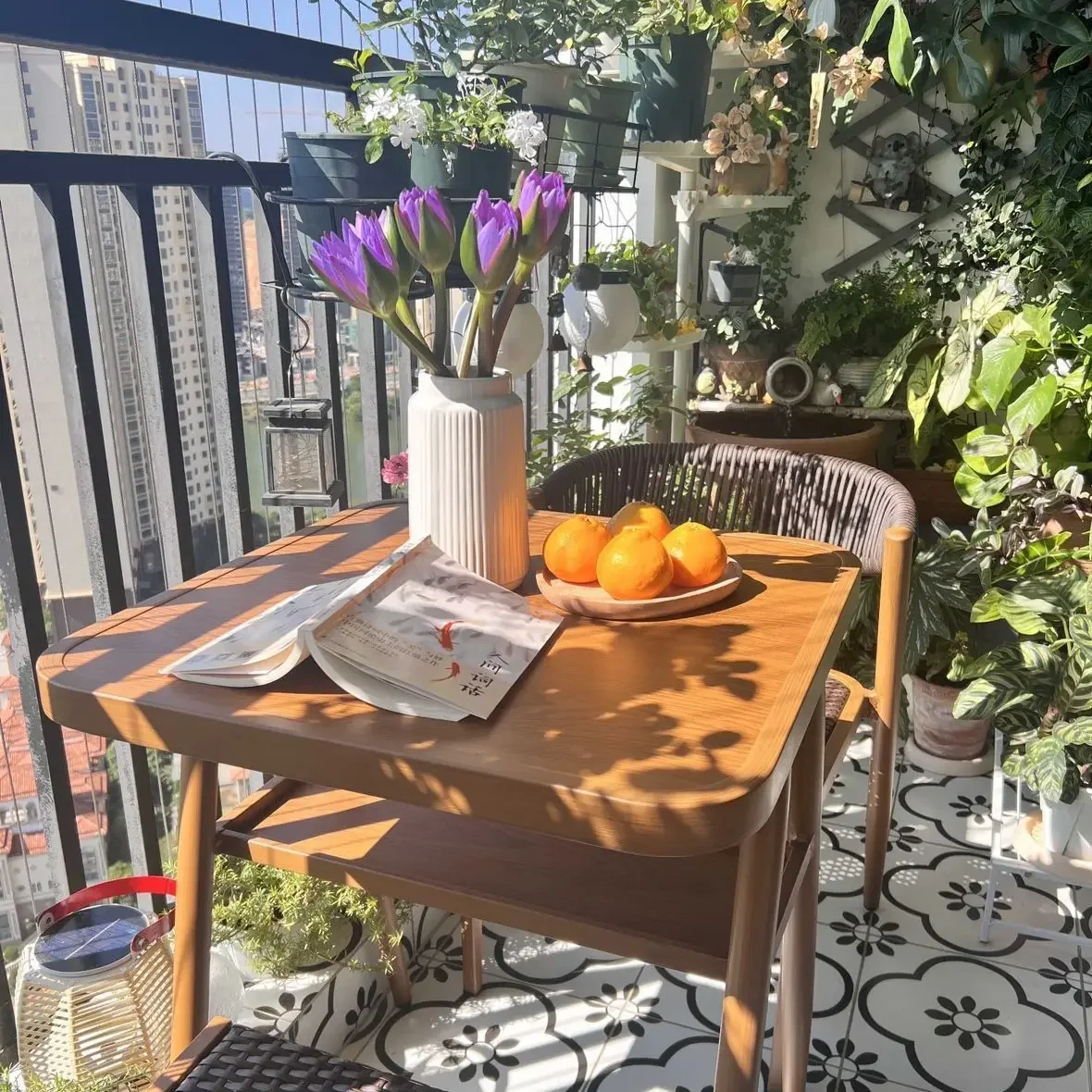 Chinese rattan chair three-piece set, small apartment reading, one table and two chairs small