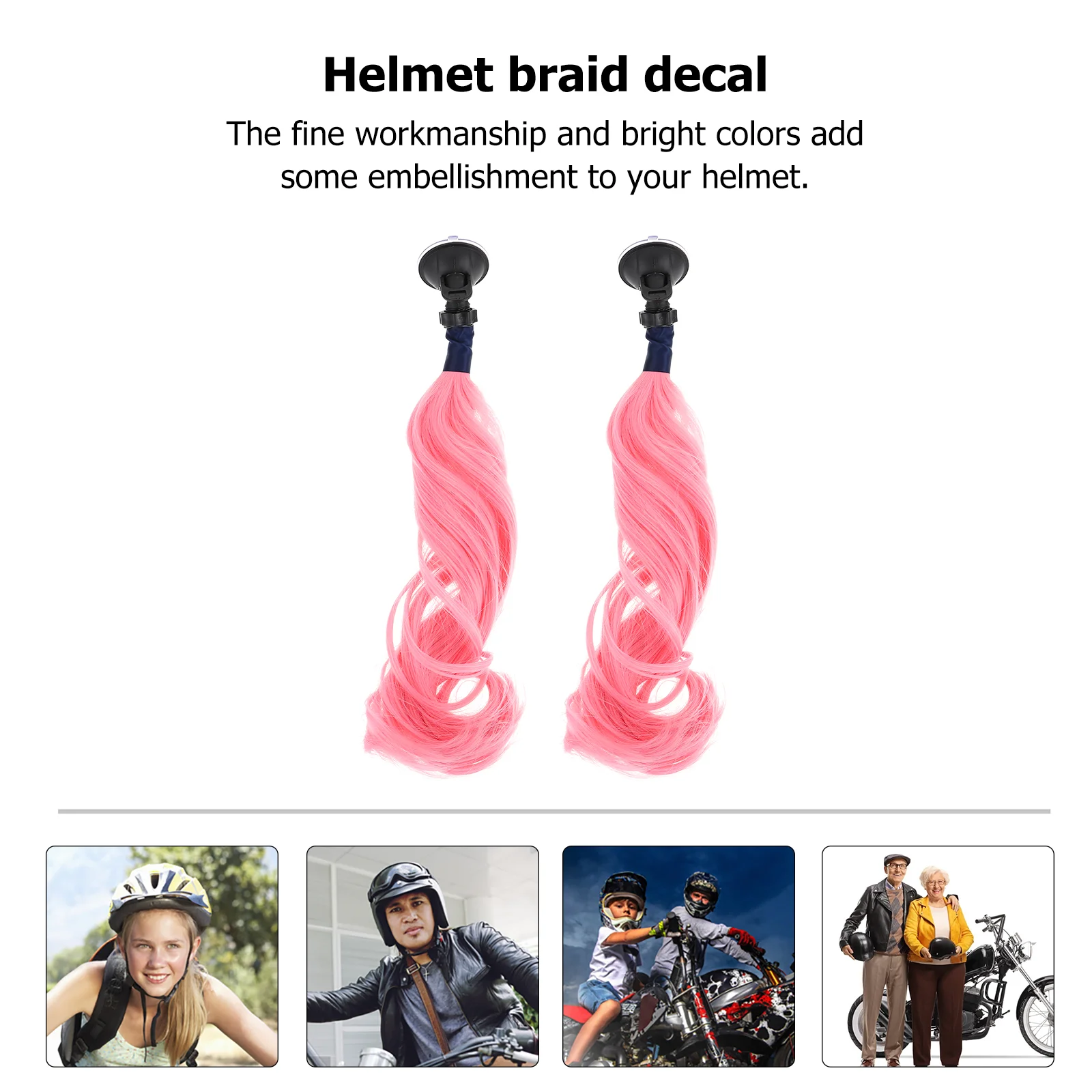 2 Pcs Braid Decoration for Personality Expression Outdoor Activities Motorbike Accessory Ornament Weave Decal Abs