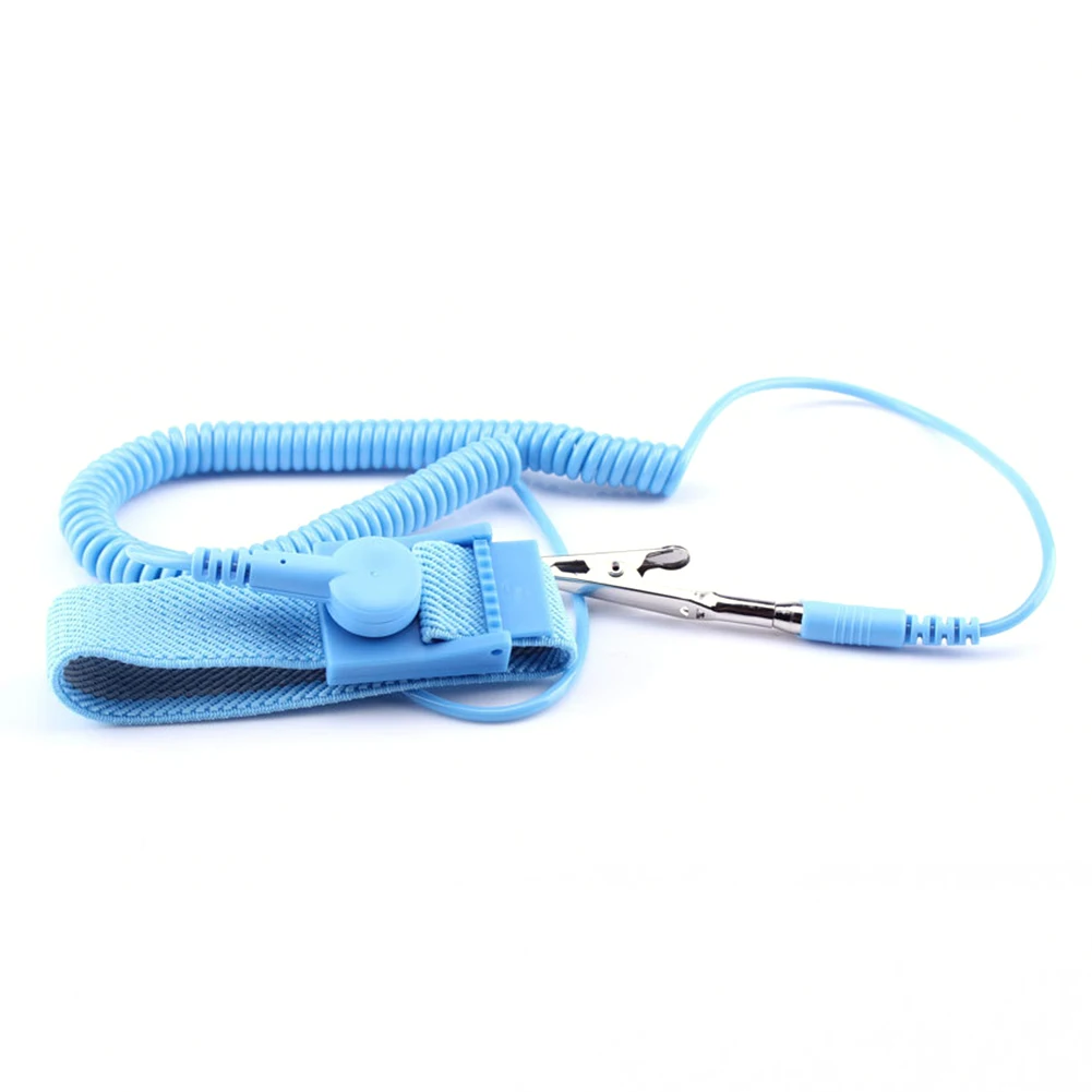 Electrostatic Discharge Control Wrist Strap 1 8 Meter Corded with Stainless Steel Wire and Polyurethane Coating