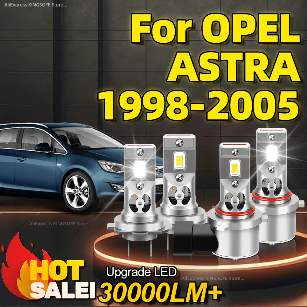 2/4Pcs 30000LM 6000K HB3 H7 Bulb Led Lamp CSP 7750 Power Car Headlight For OPEL ASTRA 1998 1999 2000 2001 2002 2003 2004 2005