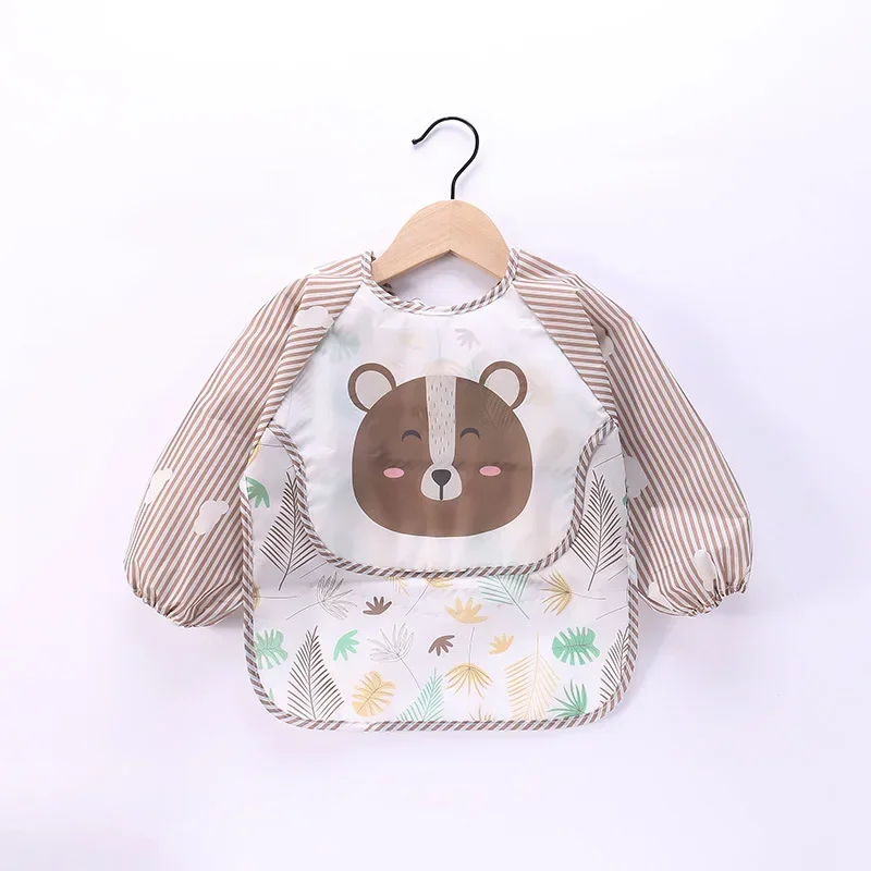 

Baby Bandana Bibs Cute Animal Cartoon Bibs Waterproof Infant Eating Children Drawing Long Sleeve Apron Baby Self Feeding Bib