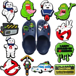 1-25pcs MINISO Catch a ghost Shoe Charms Clog Decorations for  Accesories Wholesale Boys Girls Kids Christmas Party Gifts