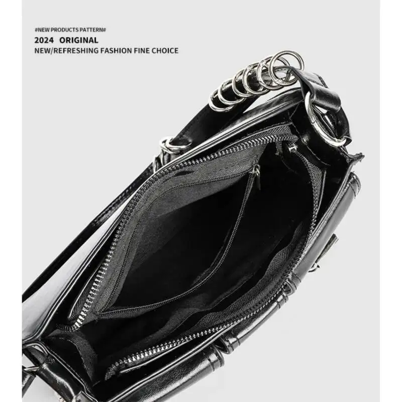 Bloom Hot Girls Black Shoulder Purse Women High Street Pocket Chic Casual Crossbody Bags Ladies Versatile Bolsos De Mujer