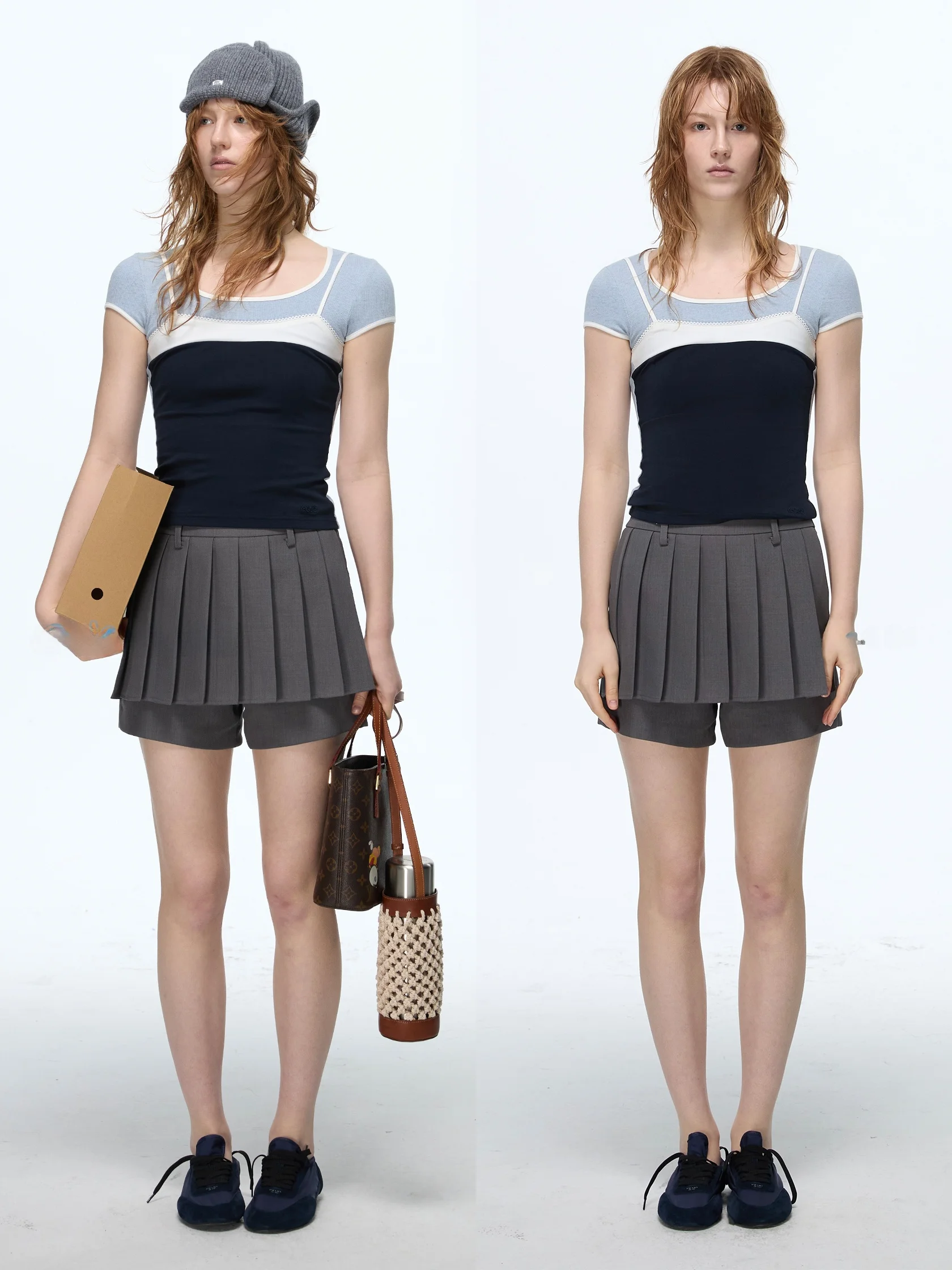 

ChicChi Faionable Chien New Arrival Mu Series Color Blo Sports Sle Lace Splice ort Sve T-irt Summer Cute St...