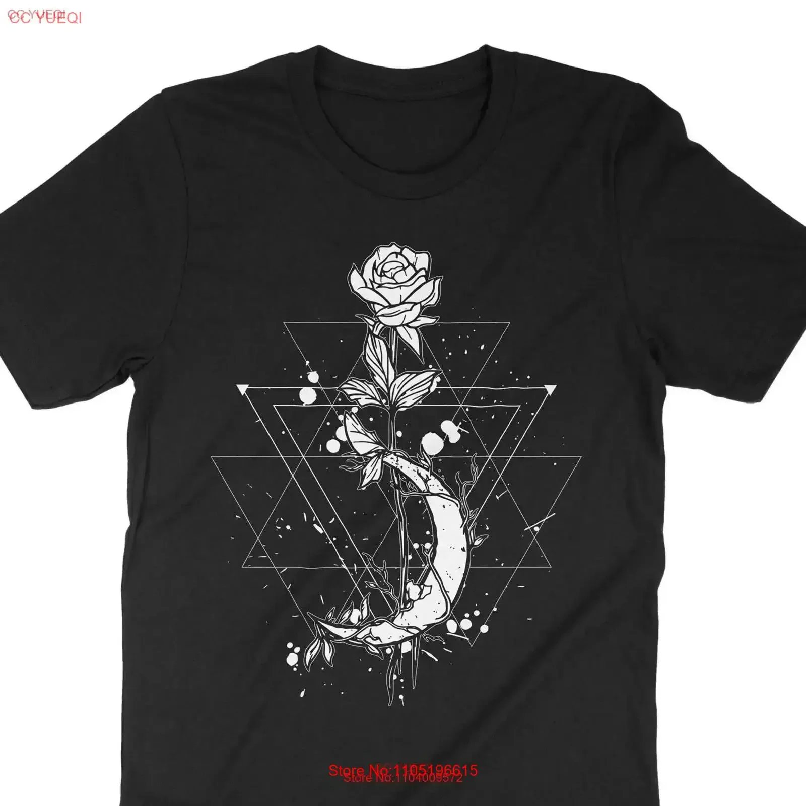 Occult Moon Rose WitchcrafT T Shirt Vintage Gothic Witch Goth Magic Clothes Witchy Spiritual Apparel vintage Washed Stretched