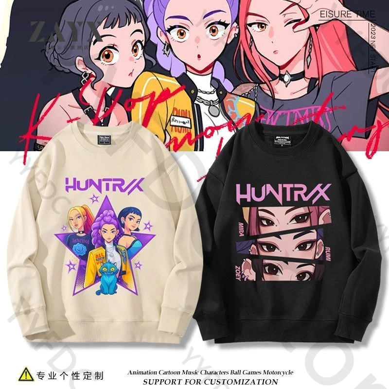 Sweat à Capuche Kpop Demons Hunters Pour Fille - Manches Longues, Imprimé Huntrix, Style Décontracté - 7