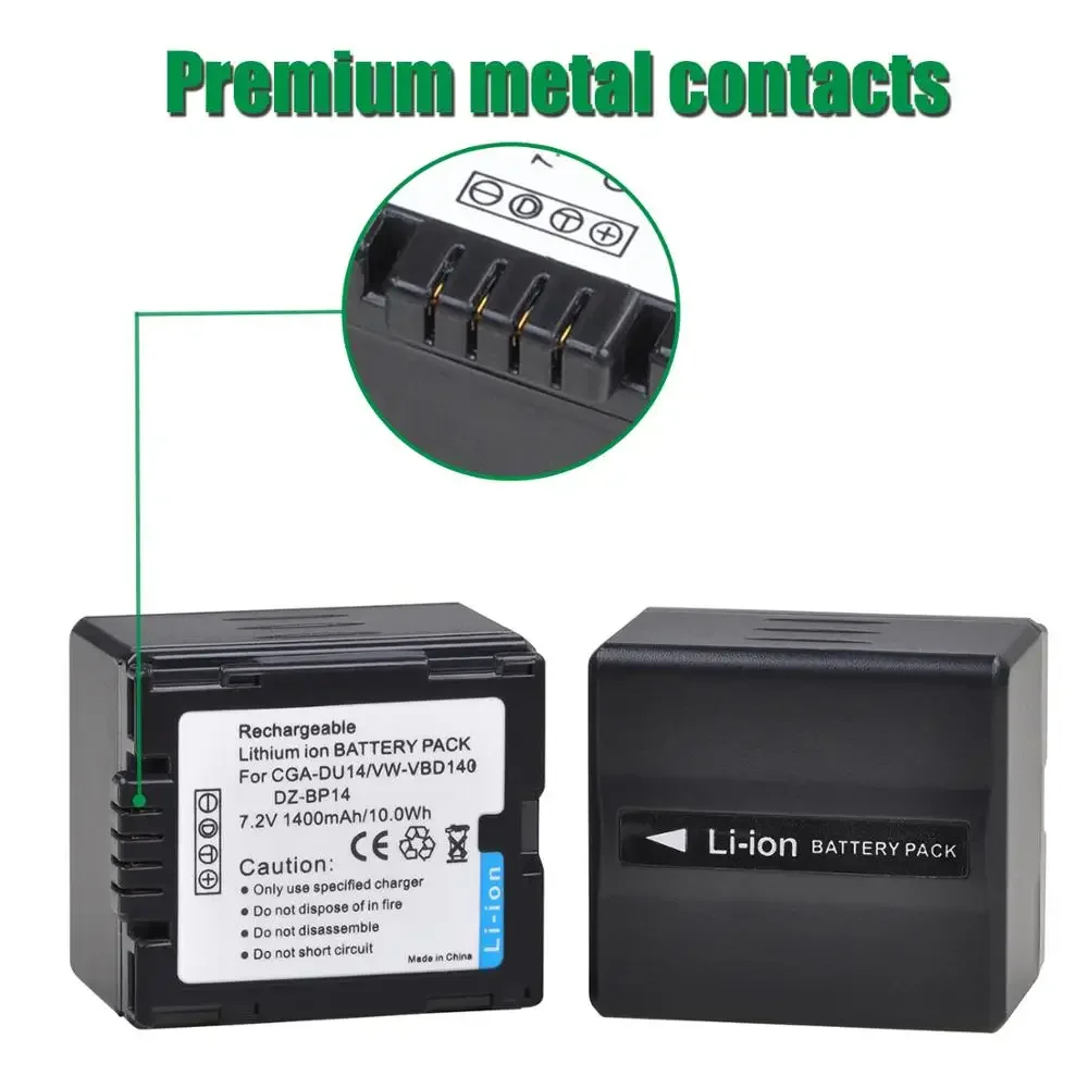 بطارية لباناسونيك ، CGA-DU12 ، GS100K ، GS17E ، VW-VBD210 ، CGR-DU06 ، DU07 ، DU21 ، NV-GS10 ، DZ-BP21 ، 1400mAh