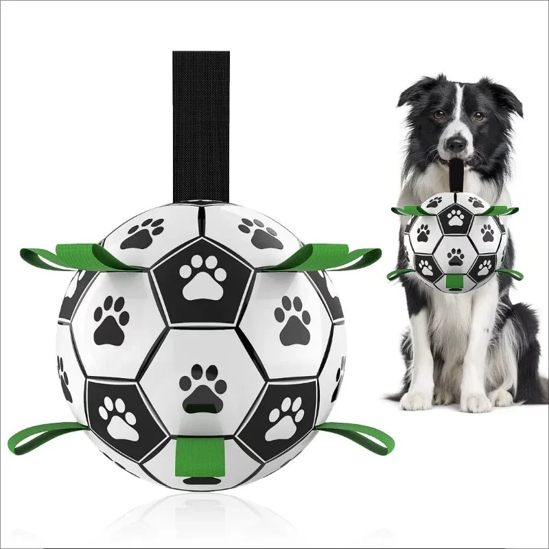 Juguete de fútbol para morder para perros, fútbol de adiestramiento al aire libre, juguete para perros masticar perros medianos grandes y juguetes, juguetes interactivos,